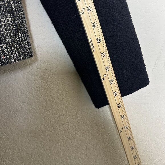 Banana Republic Sweater Women 8 Wool Blend Full Zip Sequined Metallic Black Grey - Picture 5 of 13